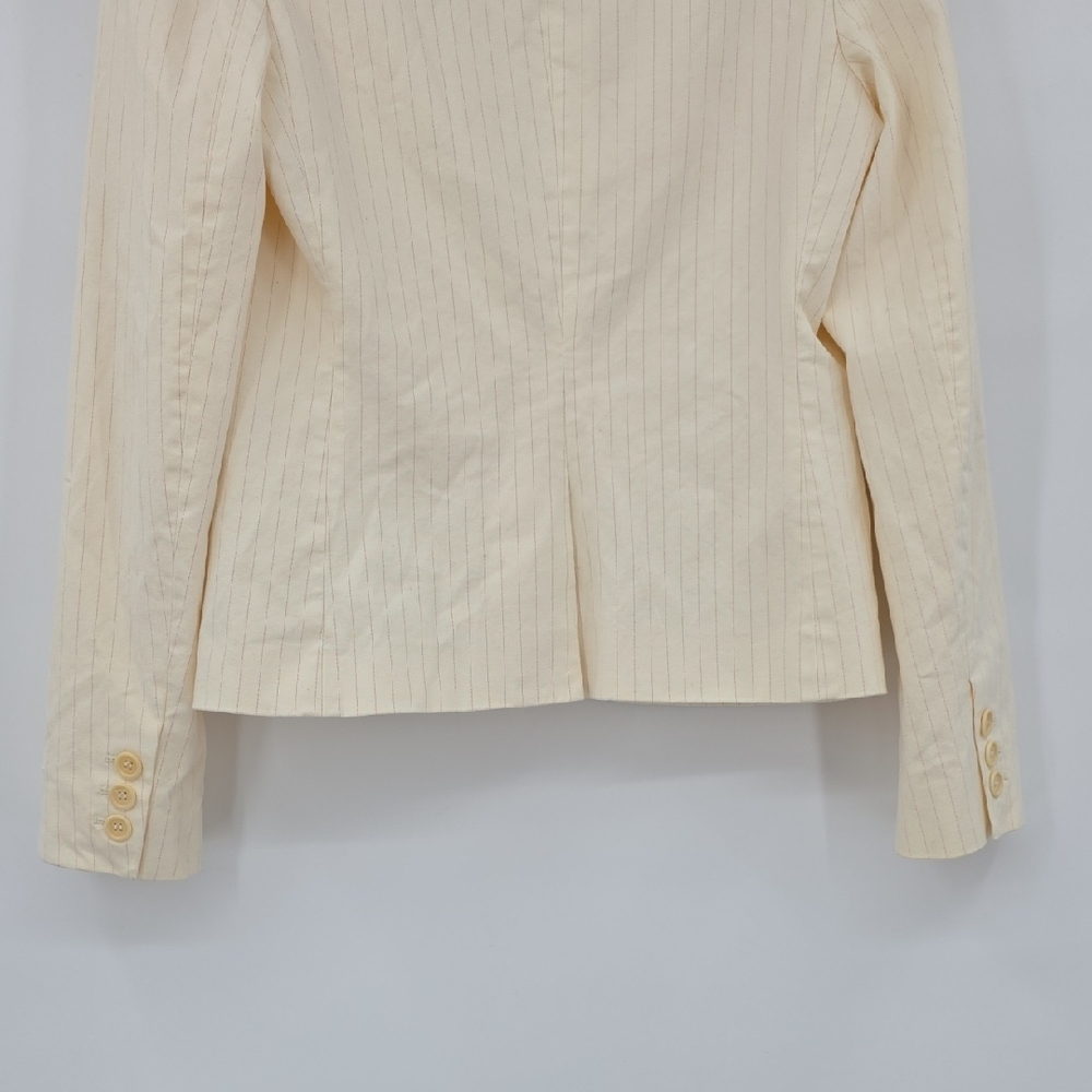 Theory Pink Pinstripe Cream Blazer Women's Size 10 - Picture 6 of 9